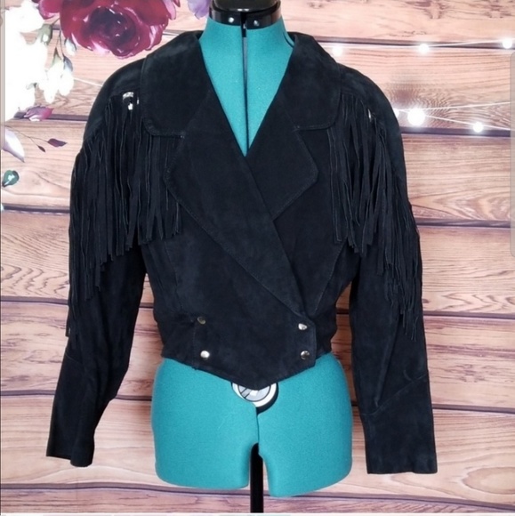 Vintage Leather Fringe Cropped Jacket - Picture 2 of 8